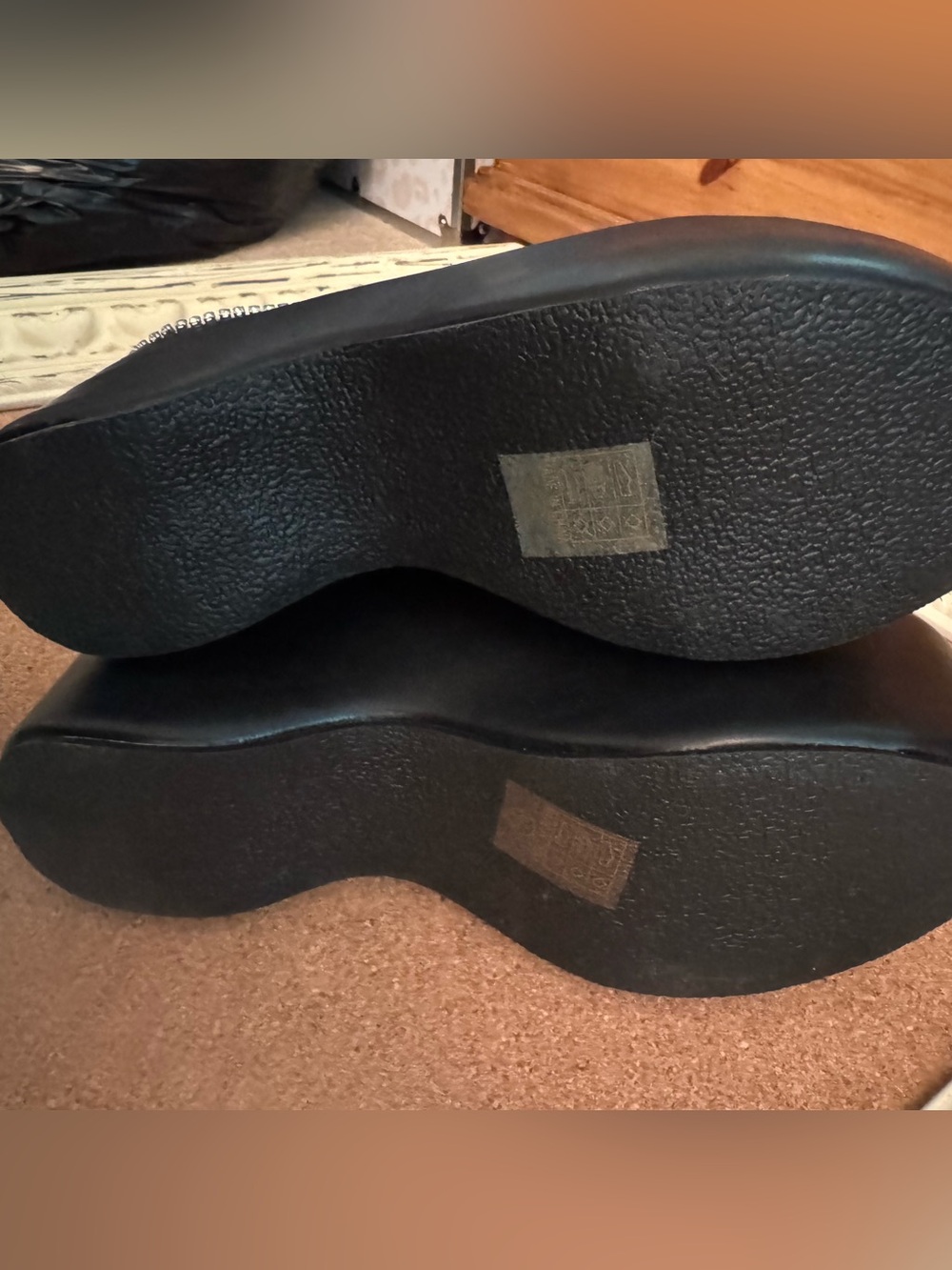 Black Rhinestone-Trim Platform Clogs - Picture 13 of 15